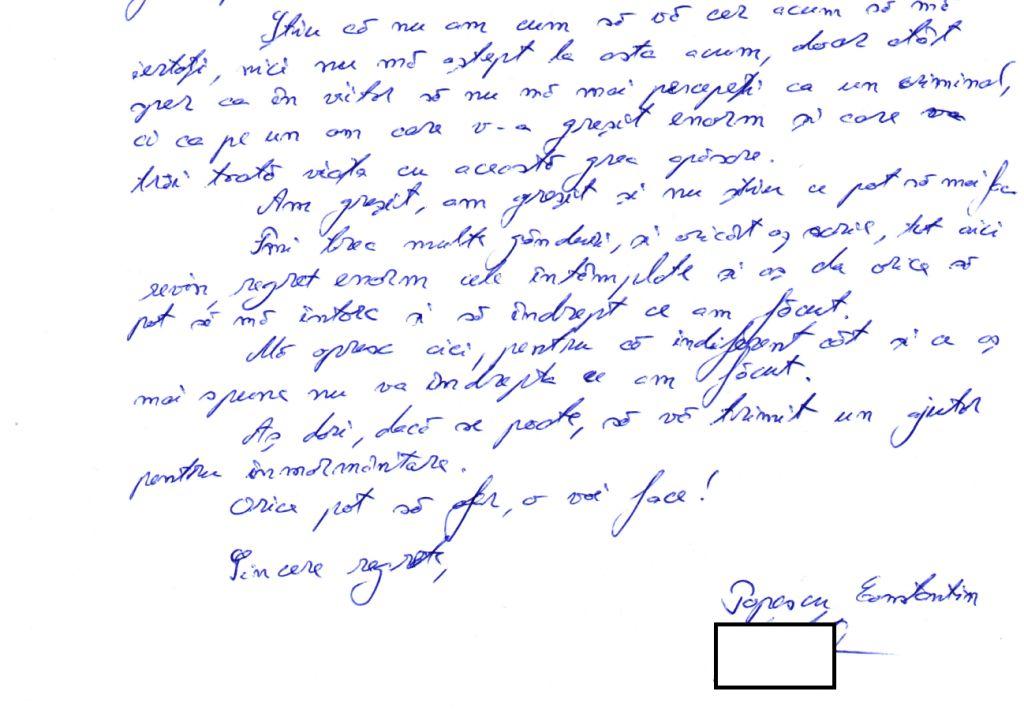 scrisoare politist popescu constantin catre familia raisei partea 2
