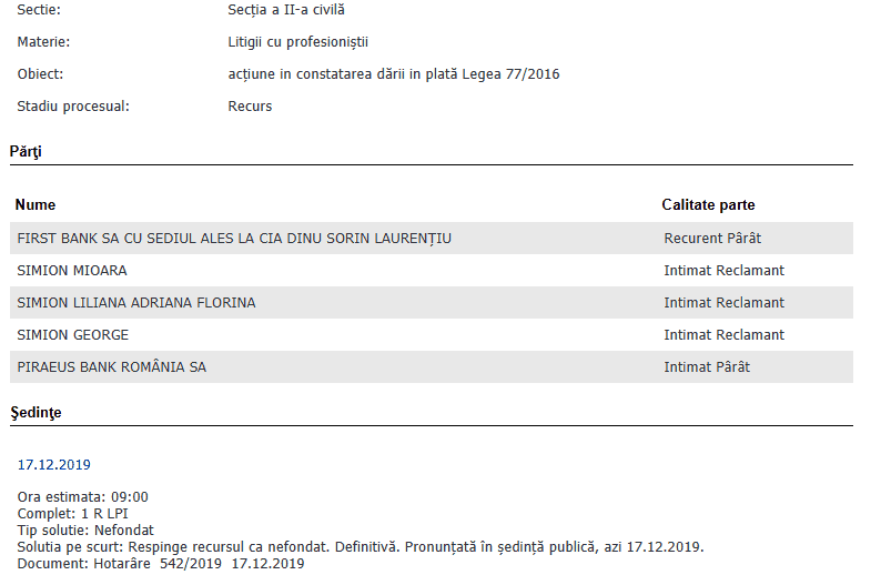 Am Sters Datoria Reziduala la banca