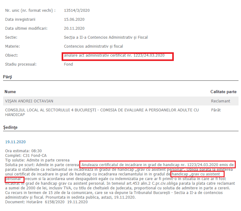 Contestatie Certificat Incadrare In Grad De Handicap