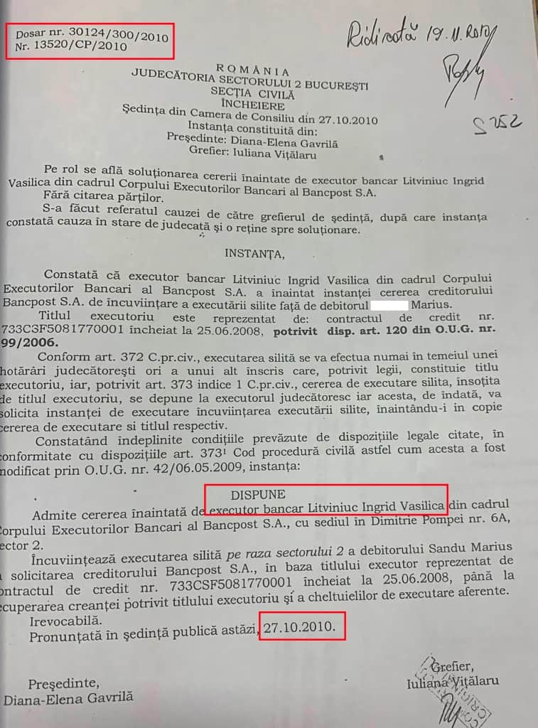 Somatie Executare Silita Prosperocapital