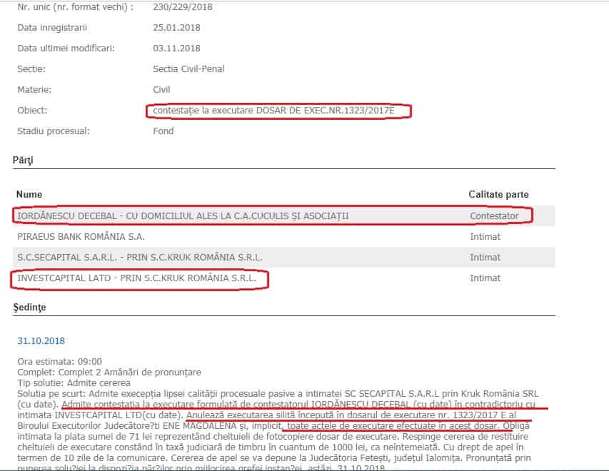 Executat Silit De Recuperatorul Invest Capital LTD