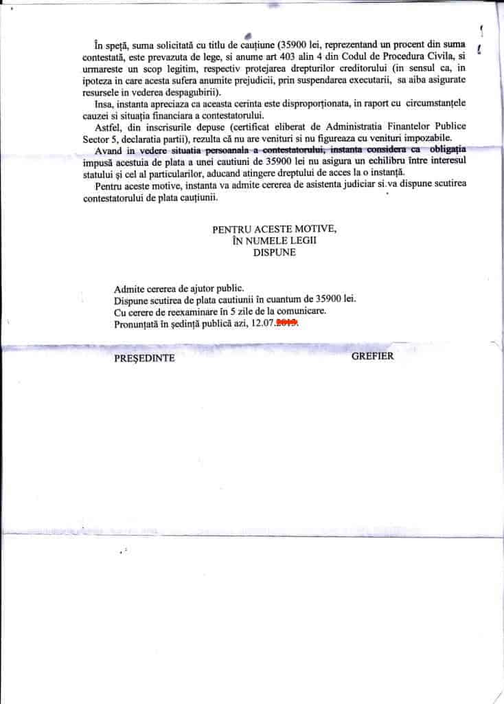 Scutirea De La Plata Cautiunii