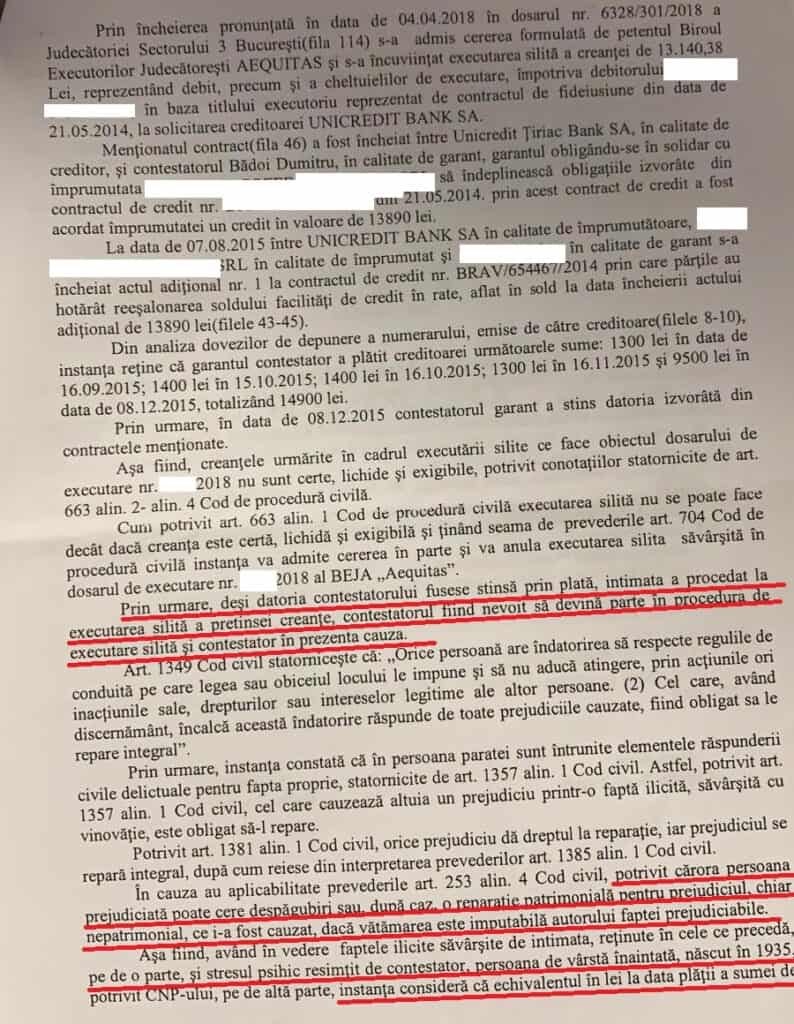 Daune Morale Executare Silita