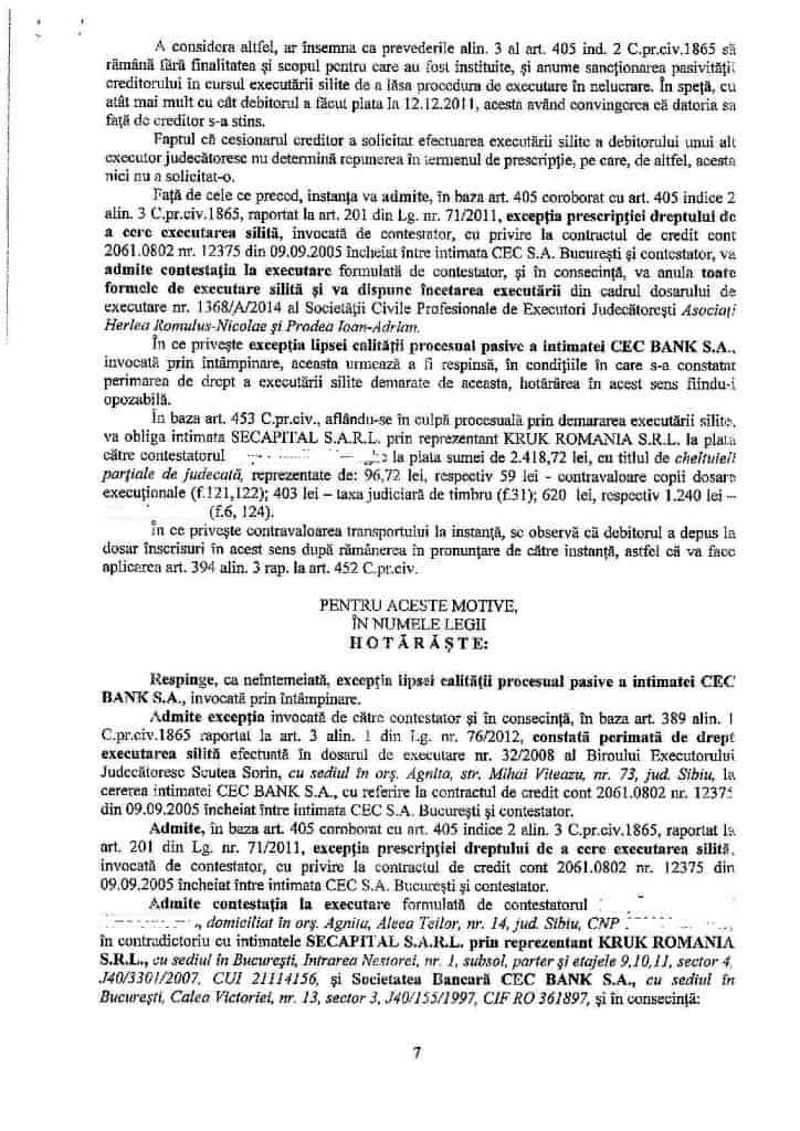 sentinta perimare prescriptie