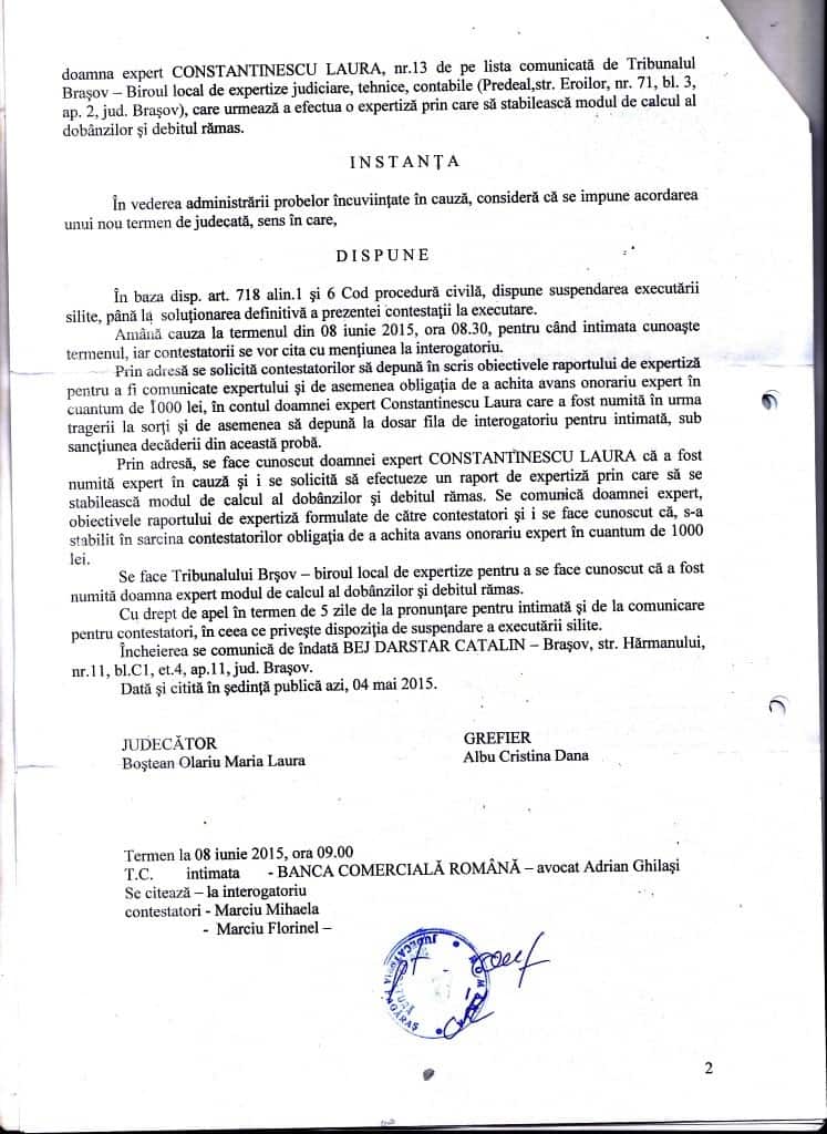 Suspendare Marciu Mihaela. 2