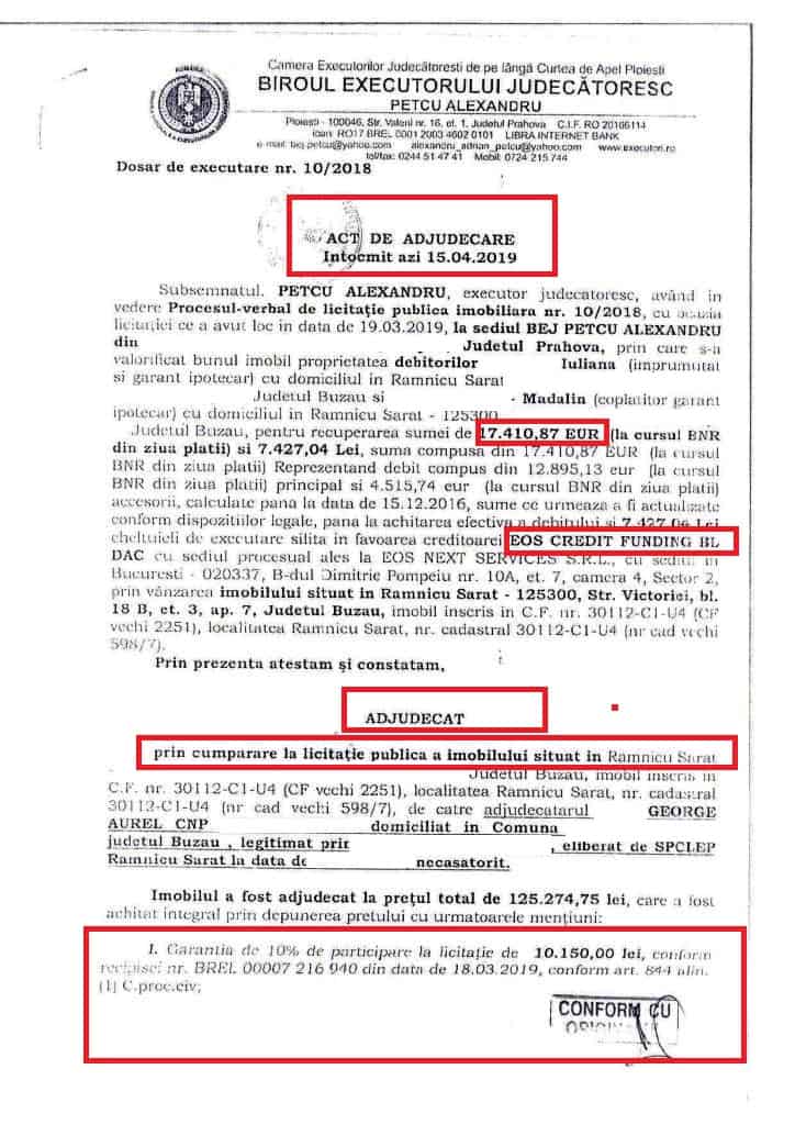 Vandut Casa La Executare