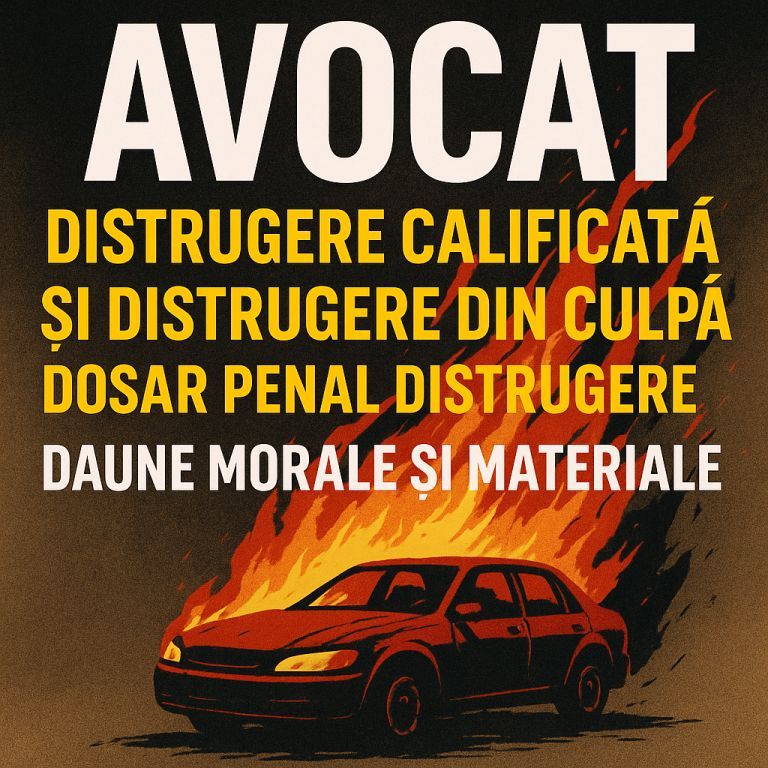 Avocat Distrugere Calificata Si Distrugere Din Culpa – Dosar Penal Distrugere – Daune Morale Si Materiale