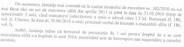 contestatie la executare sentinta