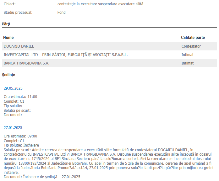Suspendarea Executarii Silite Imobiliare