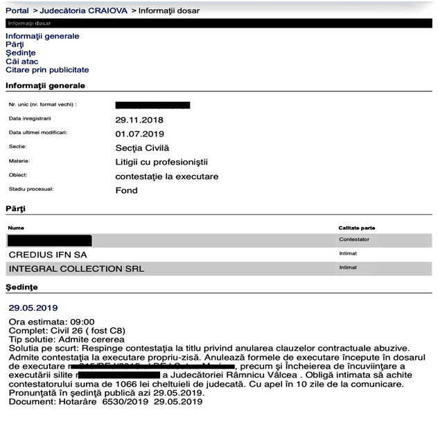 Executat Silit De Catre Credius IFN - Executare silita